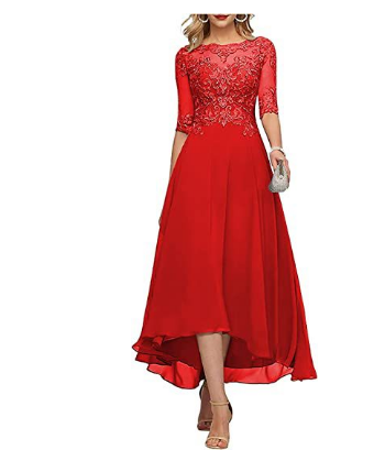 Elegantes Kleid Mit 3/4 Ärmeln Für Damen | Midi