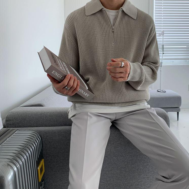 Quarter Zip Pullover | Collared | Half Zip | Strickpullover | Herrenstrickwaren