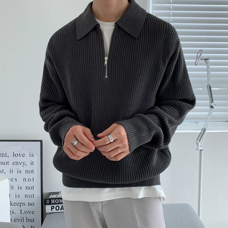 Quarter Zip Pullover | Collared | Half Zip | Strickpullover | Herrenstrickwaren