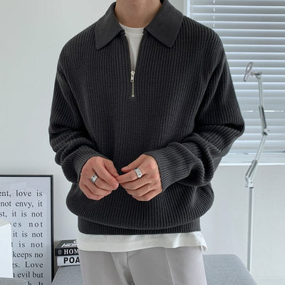 Quarter Zip Pullover | Collared | Half Zip | Strickpullover | Herrenstrickwaren