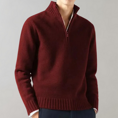 Quarter Zip Pullover - Herren Regular Fit Half Zip Strickpullover