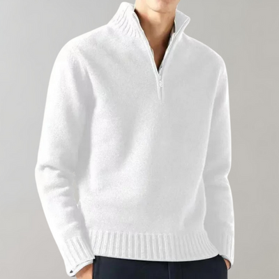 Quarter Zip Pullover - Herren Regular Fit Half Zip Strickpullover