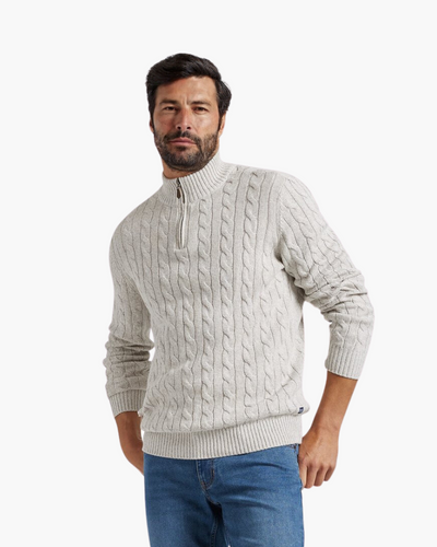 Herren Strickpullover Half-Zip Casual