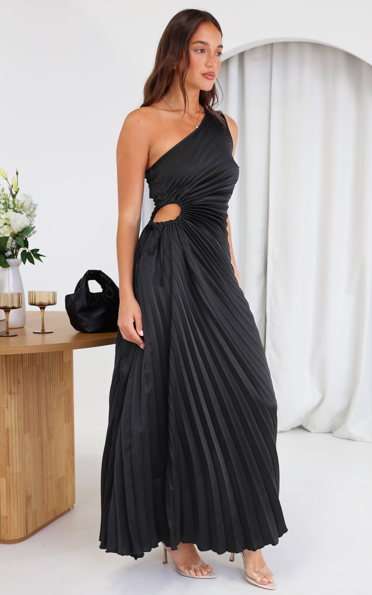 Rochelle - Schwarzes Maxi-Kleid