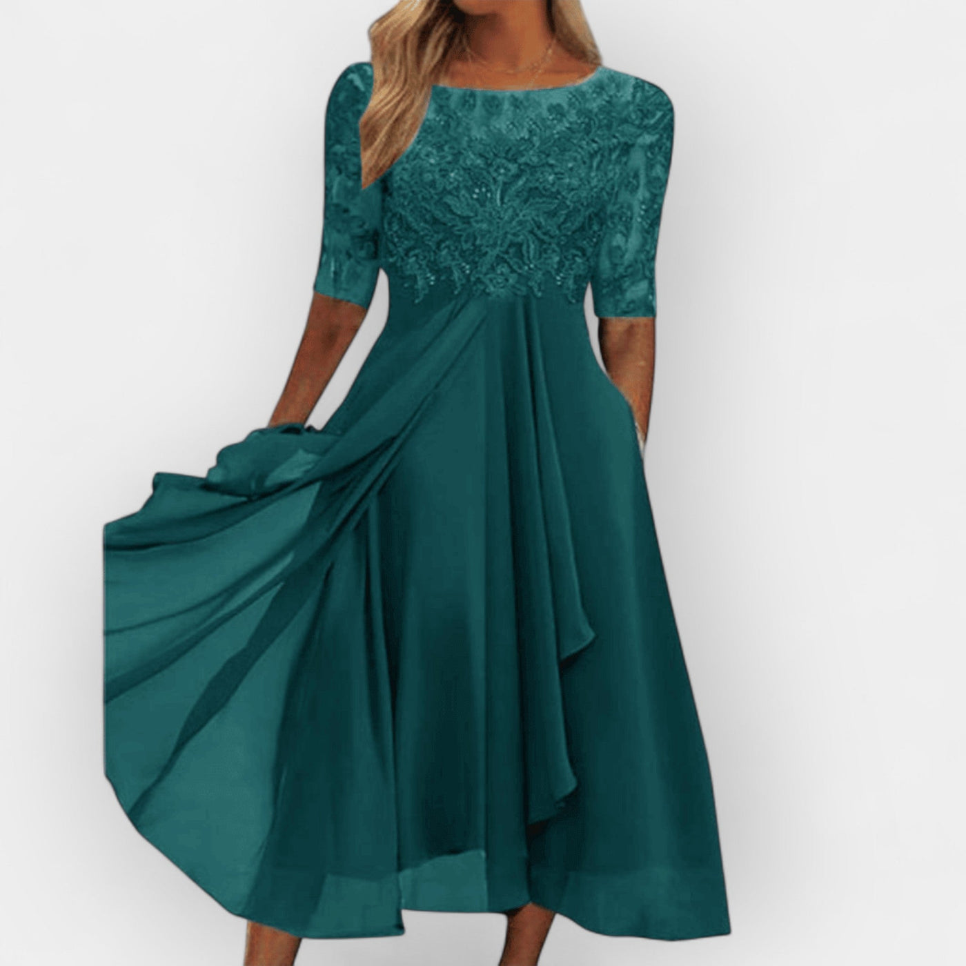 Elegantes Damen Midi-Kleid