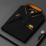 Raffaele | Herren Poloshirt Kurzarm mit Knopfdesign – Schwarz