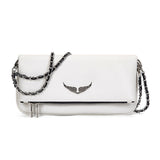 Ravenna Clutch | Kleine Handtasche Damen aus Leder – Weiß