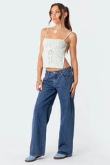 Nina | Damen-Low-Jeans Retro modern & lässig – Blau