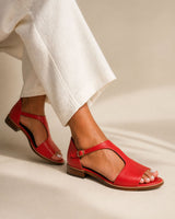 Eulenca | Elegante Damen-Sandalen mit offenem Zehenbereich – Rot