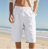 Florian | Herren Kordelzug Freizeit Strandshorts – Weiß