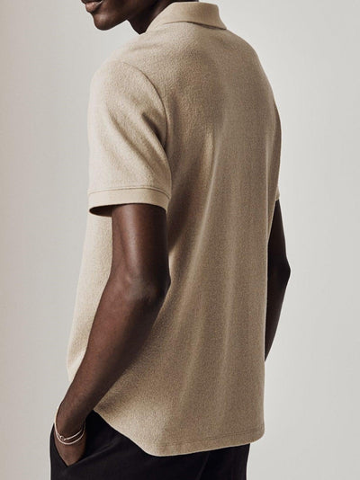 Modernes Strick-Poloshirt mit Reißverschluss