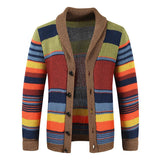Retro-Cardigan Herren | Kräftiges Streifen-Statement & Entspannte Passform – Mehrfarbig