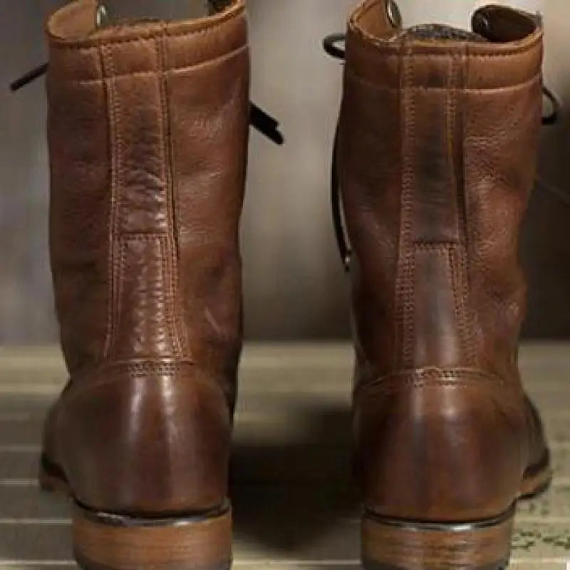 Retro Schnürstiefel mit Faltbarem Knöcheldesign
