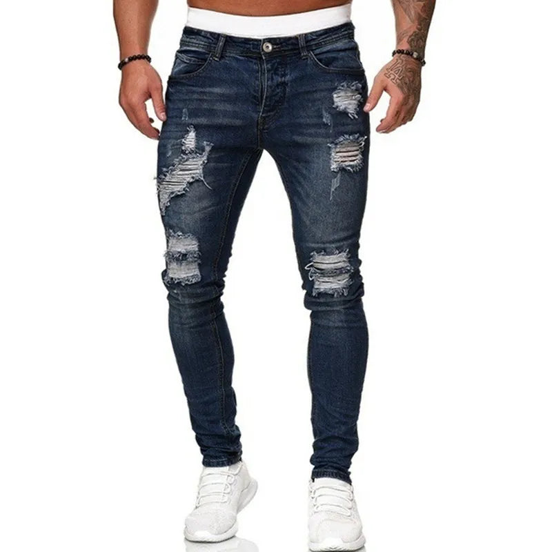 Röhrenjeans | Stretch | Slim Fit | Rissige Jeans | Herrenjeans