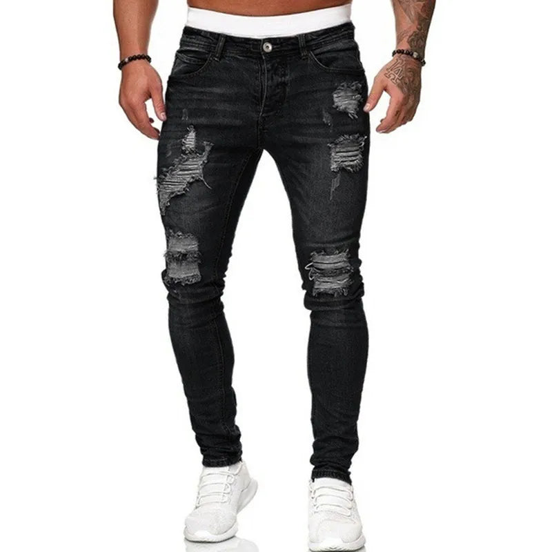 Röhrenjeans | Stretch | Slim Fit | Rissige Jeans | Herrenjeans