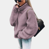 Rollkragenpullover Damen Oversized – Lila