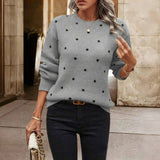 Mila | Gemütlicher Strickpullover Mit Elegantem Punktmuster – Grau