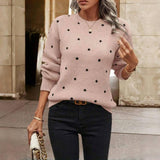 Mila | Gemütlicher Strickpullover Mit Elegantem Punktmuster – Rosa