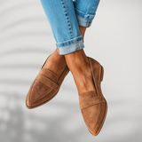 Mokassins Damen | Spitzer Zehenbereich & Eleganter Loafer-Stil – Khaki