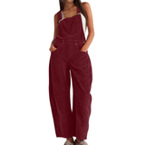 Zoe | Modischer Jumpsuit Damen Trend – Weinrot