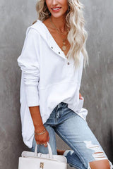 Rosalie | Lässiger Damen-Kapuzen Sweateshirt  Mit Langem Schnitt – Weiß
