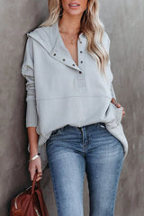 Rosalie | Lässiger Damen-Kapuzen Sweateshirt  Mit Langem Schnitt – Grau