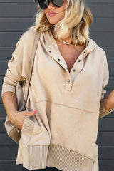 Rosalie | Lässiger Damen-Kapuzen Sweateshirt  Mit Langem Schnitt – Khaki
