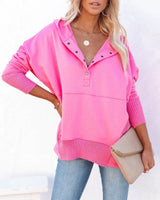 Rosalie | Lässiger Damen-Kapuzen Sweateshirt  Mit Langem Schnitt – Rosa
