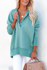 Rosalie | Lässiger Damen-Kapuzen Sweateshirt  Mit Langem Schnitt – Hellblau
