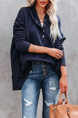 Rosalie | Lässiger Damen-Kapuzen Sweateshirt  Mit Langem Schnitt – Marineblau
