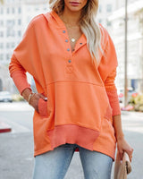 Rosalie | Lässiger Damen-Kapuzen Sweateshirt  Mit Langem Schnitt – Orange