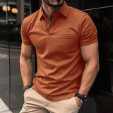 Richard | Herren Moderne Passform Taschen Polo-Shirt – Orange