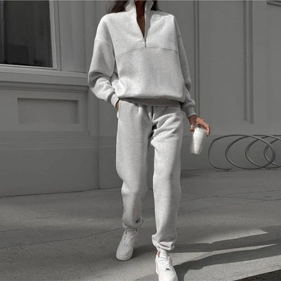 Essentielles Relaxed-Fit-Sweatshirt- und Jogger-Set für Damen