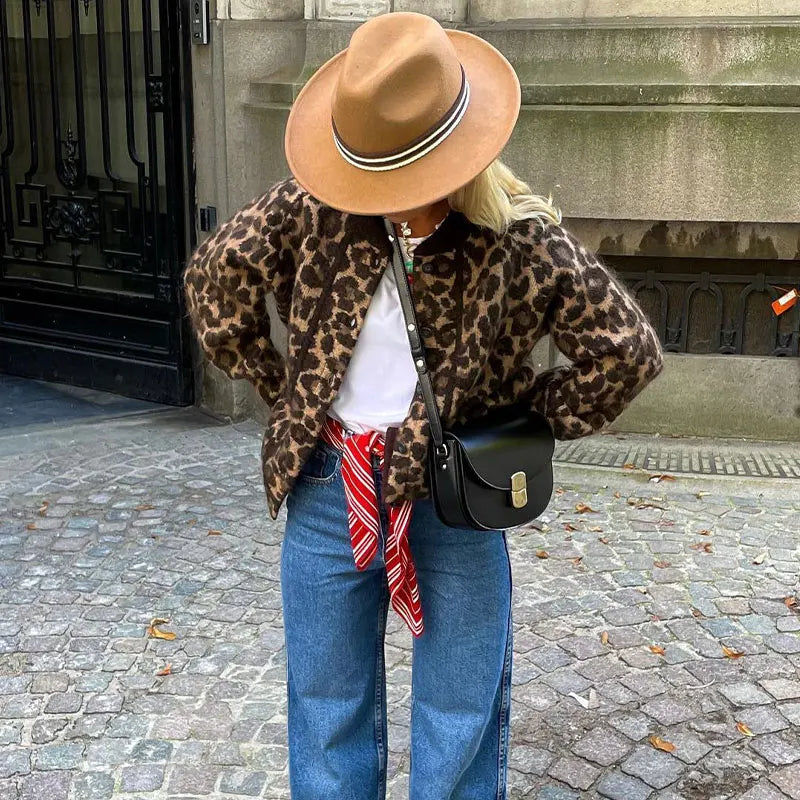 Leoparden Damen Strickjacke