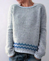 Andrea | Damen-Winter-Weihnachtspullover mit nordischem Muster – Grau