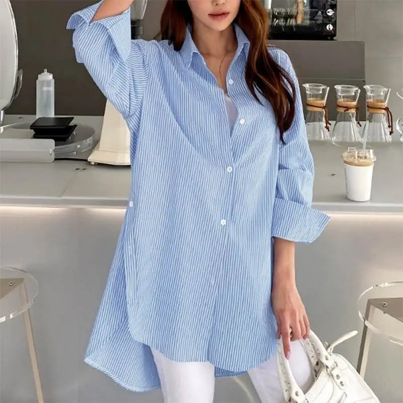 Bryarly® | Nadelstreifen-Bluse mit Knopfleiste für Damen