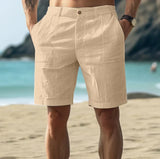 Daniel | Herren Klassische Passform Freizeit Strandshorts – Khaki