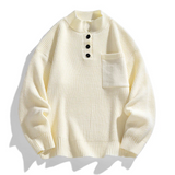 Franziska | Herren Winter-Strickpullover mit Knopfleiste – Beige