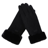 Pelzhandschuhe | Warme, wasser- und berührungssichere Handschuhe – Schwarz