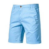 Emil | Herren Freizeit Chino-Shorts mit Knopfleiste – Hellblau
