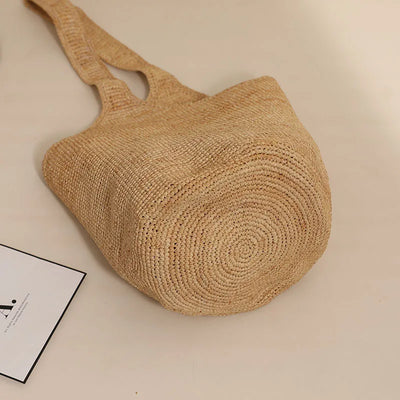 Luxus Strohtasche Damen – Große Handgefertigte Strandtasche mit Reißverschluss