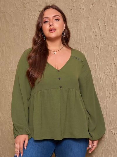 Roswitha® | Elegante Bluse mit V-Ausschnitt