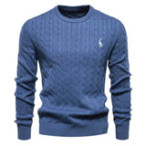 Leon | Herrenpullover warm aus hochwertigem Strick – Blau