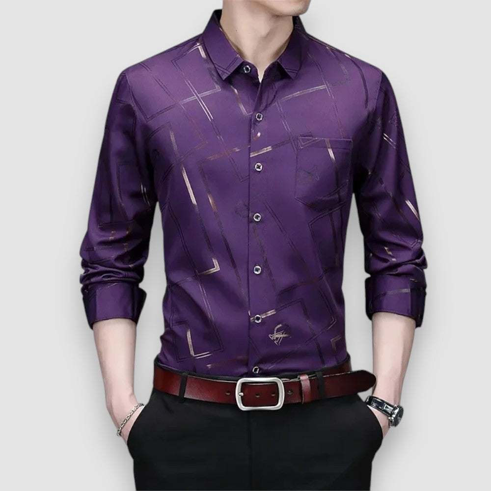 Liam |  Long Sleeved patterned shirt