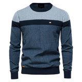 ALBERTO | HERRENPULLOVER MIT RUNDHALSAUSSCHNITT – Blau