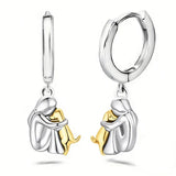 GINNY | OHRRINGE „MÄDCHEN UND HUND“ – Silber und Gold