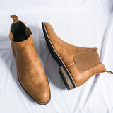 Herren Slip On Hohe Lederschuhe – Espressobraun