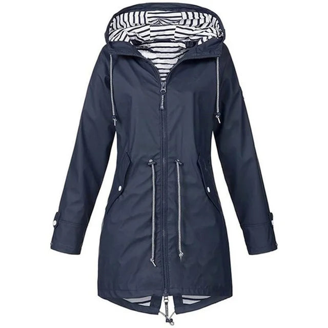 Klara® Damen Regenjacke Wasserdicht mit Kapuze