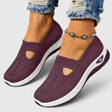 Regine | Damen Slip-On Atmungsaktive Mesh-Walking-Sneaker – Dunkelviolett