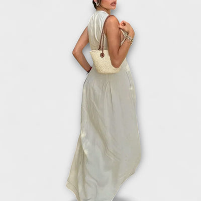 Ärmelloses Plissiertes Midikleid im Bodycon-Stil